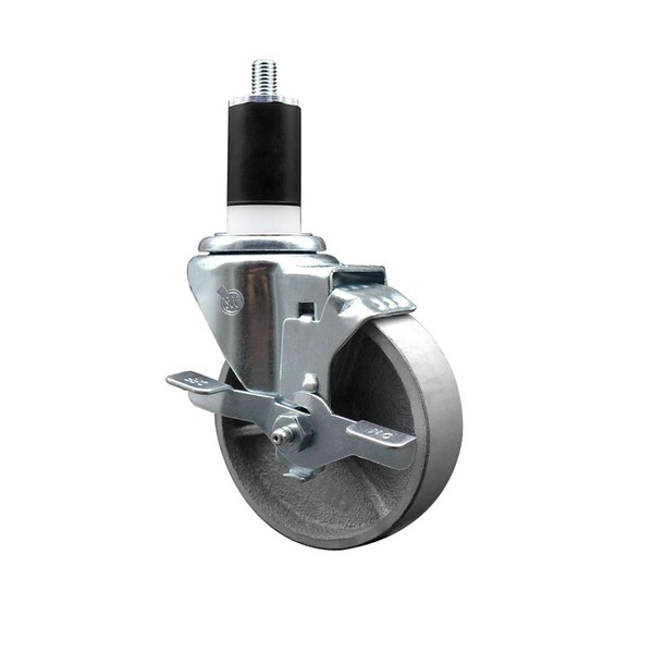 4'' Semi Steel Swivel 1-1/2'' Expanding Stem Caster with Brake